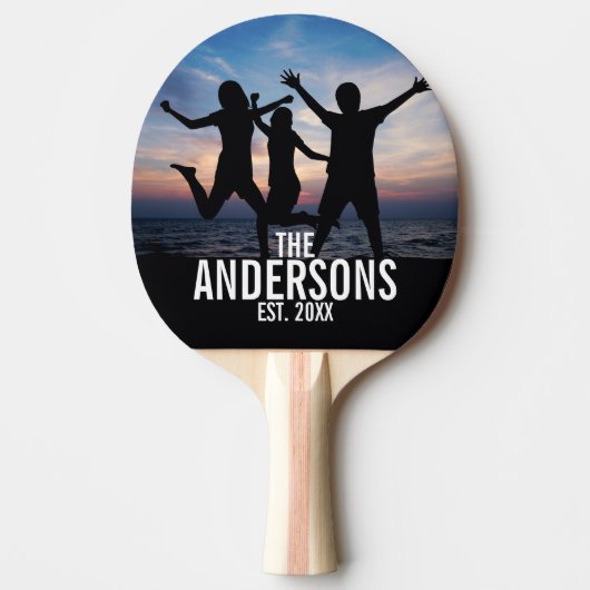 Personalisiertes Foto mit Familienname Tischtennis Schläger (Vorderseite)