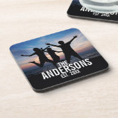 Personalisiertes Foto mit Familienname Untersetzer (Linke Seite)