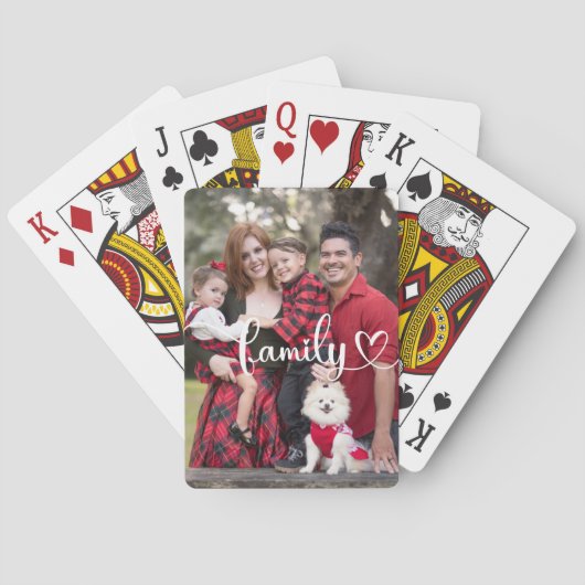 Personalisiertes Foto mit Family Script-Overlay Spielkarten (Rückseite)