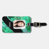 Personalisiertes Foto mit grüner Blüte Gepäckanhänger (Vorderseite horizontal)