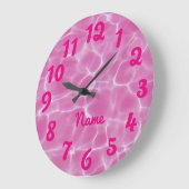 Personalisiertes Foto mit heißen rosa Zahlen Große Wanduhr (Winkel)