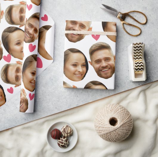 Personalisiertes Foto mit Herzstück Geschenkpapier (Basteln)