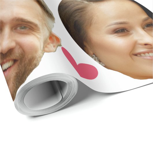 Personalisiertes Foto mit Herzstück Geschenkpapier (Rolleneckpunkt)