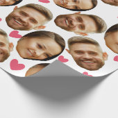 Personalisiertes Foto mit Herzstück Geschenkpapier (Ecke)