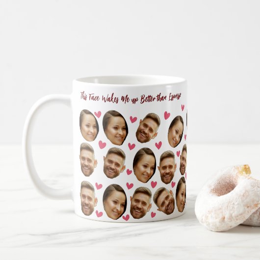 Personalisiertes Foto mit Herzstück Kaffeetasse (Mit Donut)