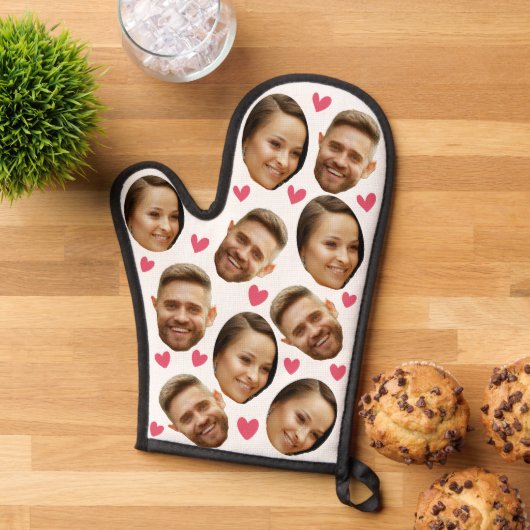 Personalisiertes Foto mit Herzstück Ofenhandschuh (Oben unten)