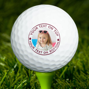 Personalisiertes Foto mit individuellem Text und F Golfball