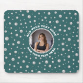 Personalisiertes Foto mit Perlenkreis auf Türkis Mousepad (Vorne)