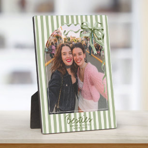 Personalisiertes Foto mit Streifen und Schleife fü Fotoplatte