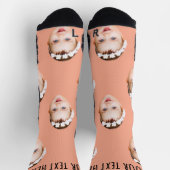 Personalisiertes Foto mit Text für Männer und Frau Socken (Oben)