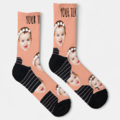 Personalisiertes Foto mit Text für Männer und Frau Socken (Rechts)