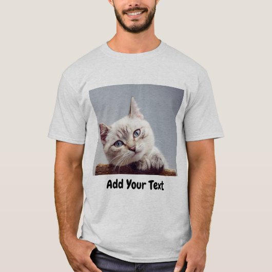 Personalisiertes Foto mit Text T-Shirt (Vorderseite)