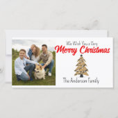 Personalisiertes Foto mit Weihnachtsbäumen Feiertagskarte (Vorderseite)