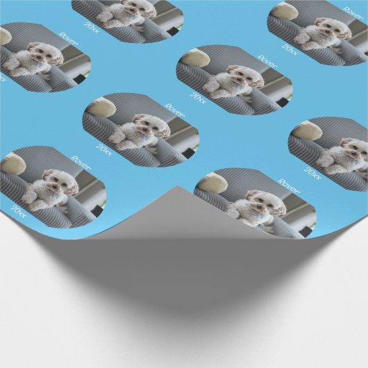 Personalisiertes Foto mit zwei Zeilen Text benutze Geschenkpapier (Ecke)