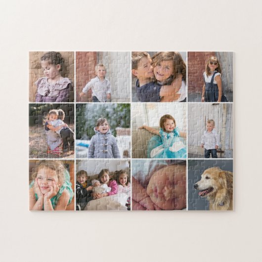 Personalisiertes Foto mit zwölf Fotos Puzzle (Horizontal)