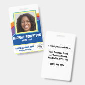 Personalisiertes Foto Mitarbeiter-Abzeichen Ausweis (Front & Back)