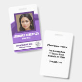 Personalisiertes Foto Mitarbeiter-Abzeichen Ausweis (Vorder- & Rückseite)