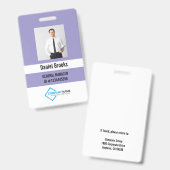 Personalisiertes Foto-Mitarbeiter-Logo-Abzeichen Ausweis (Vorder- & Rückseite)