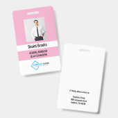 Personalisiertes Foto-Mitarbeiter-Logo-Abzeichen Ausweis (Vorder- & Rückseite)
