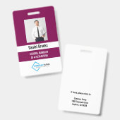 Personalisiertes Foto-Mitarbeiter-Logo-Abzeichen Ausweis (Vorder- & Rückseite)