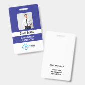 Personalisiertes Foto-Mitarbeiter-Logo-Abzeichen Ausweis (Vorder- & Rückseite)