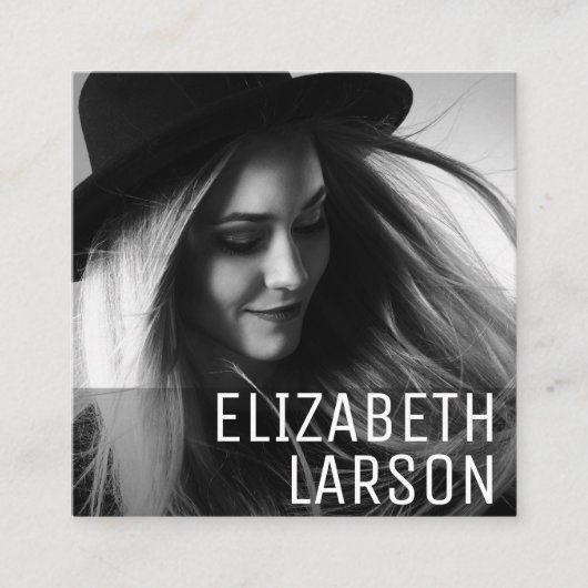 Personalisiertes Foto Moderner Minimalistischer Pl Quadratische Visitenkarte (Vorderseite)