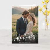 Personalisiertes Foto Modernes Erstes Valentinstag Karte (Gelbe Blume)