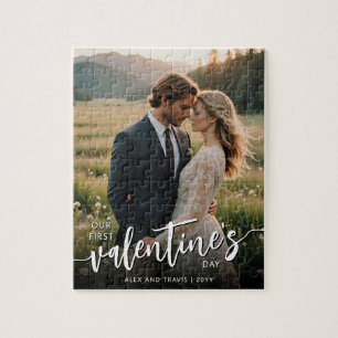 Personalisiertes Foto Modernes Erstes Valentinstag Puzzle