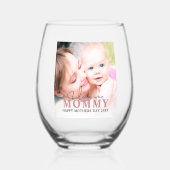 Personalisiertes Foto Mommy Weinglas Ohne Stiel (Vorderseite)