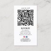 Personalisiertes Foto Monogram QR Code Social Medi Visitenkarte (Rückseite)