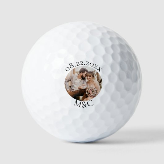 Personalisiertes Foto Monogram Wedding Golfball (Vorderseite)