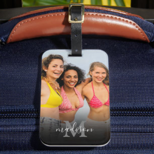 Personalisiertes Foto Monogramm Namensbeutel Gepäckanhänger