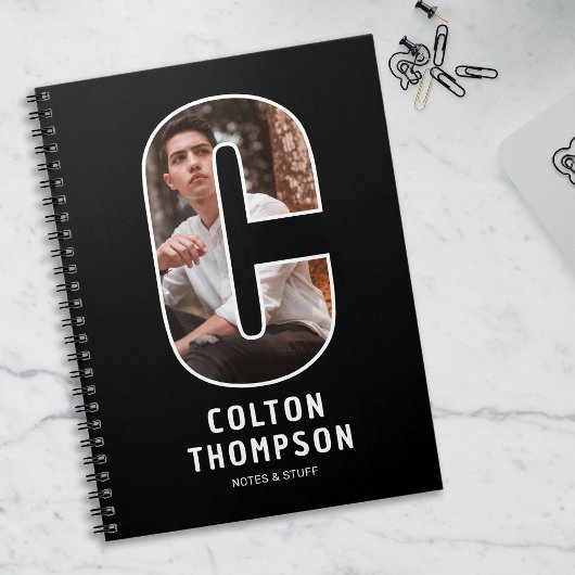 Personalisiertes Foto-Monogramm-Notizbuch Notizblock