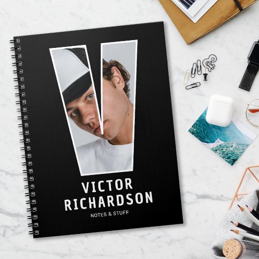 Personalisiertes Foto-Monogramm-Notizbuch Notizblock