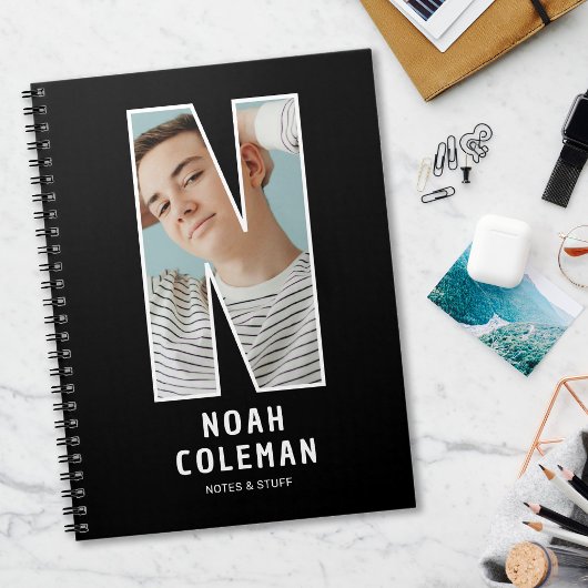 Personalisiertes Foto-Monogramm-Notizbuch Notizblock