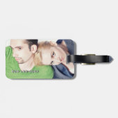 Personalisiertes Foto Mustache Muster Gepäckmarke Gepäckanhänger (Rückseite horizontal)