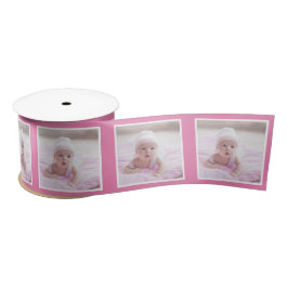 Personalisiertes Foto Muster Ribbon White Baby Pin Satinband