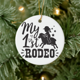 Personalisiertes Foto Mutton Bustin- Mein 1. Rodeo Keramik Ornament