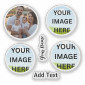 Personalisiertes Foto & Name Aufkleber (Vorderseite)