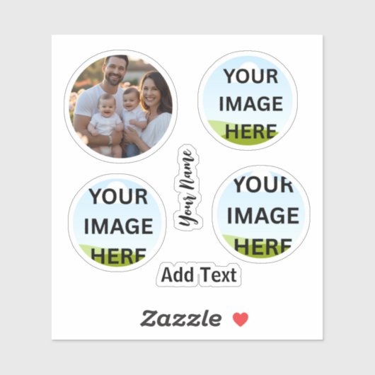 Personalisiertes Foto & Name Aufkleber (Blatt)