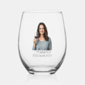 Personalisiertes Foto Name Beste Mama je Geschenk Weinglas Ohne Stiel (Vorderseite)