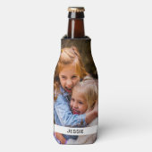 Personalisiertes Foto & Name Bierflasche Cooler Flaschenkühler (Flaschenvorderseite)