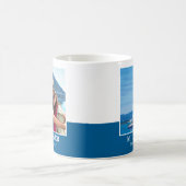 Personalisiertes Foto Name Blue Modern Kaffeetasse (Mittel)