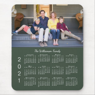 Personalisiertes Foto Name Grün 2021 Kalender Mousepad