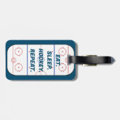Personalisiertes Foto Name Number Hockey Bag Tag Gepäckanhänger (Rückseite horizontal)