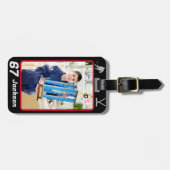 Personalisiertes Foto Name Number Hockey Bag Tag Gepäckanhänger (Vorderseite horizontal)