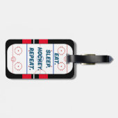 Personalisiertes Foto Name Number Hockey Bag Tag Gepäckanhänger (Rückseite horizontal)