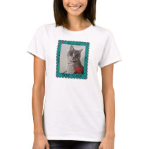 Personalisiertes Foto Name T - Shirt der Frau