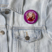 Personalisiertes Foto, Name und Alter Geburtstag Button (Beispiel)