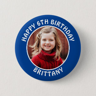 Personalisiertes Foto, Name und Alter Geburtstag Button